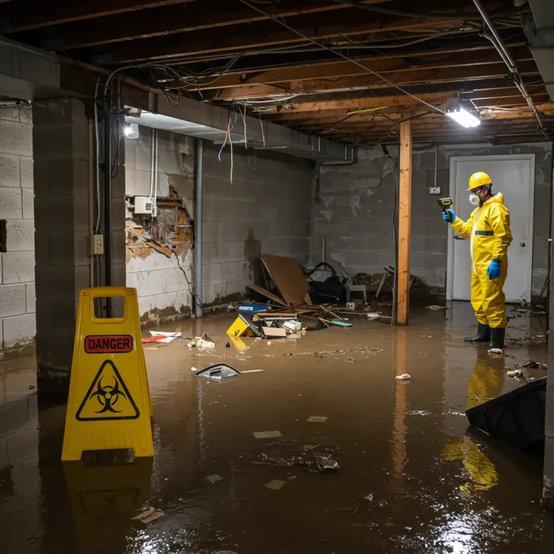 Flooded Basement Electrical Hazard in Fayette County, PA Property